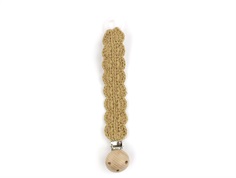 Lil Atelier tiger's eye crochet pacifier clip